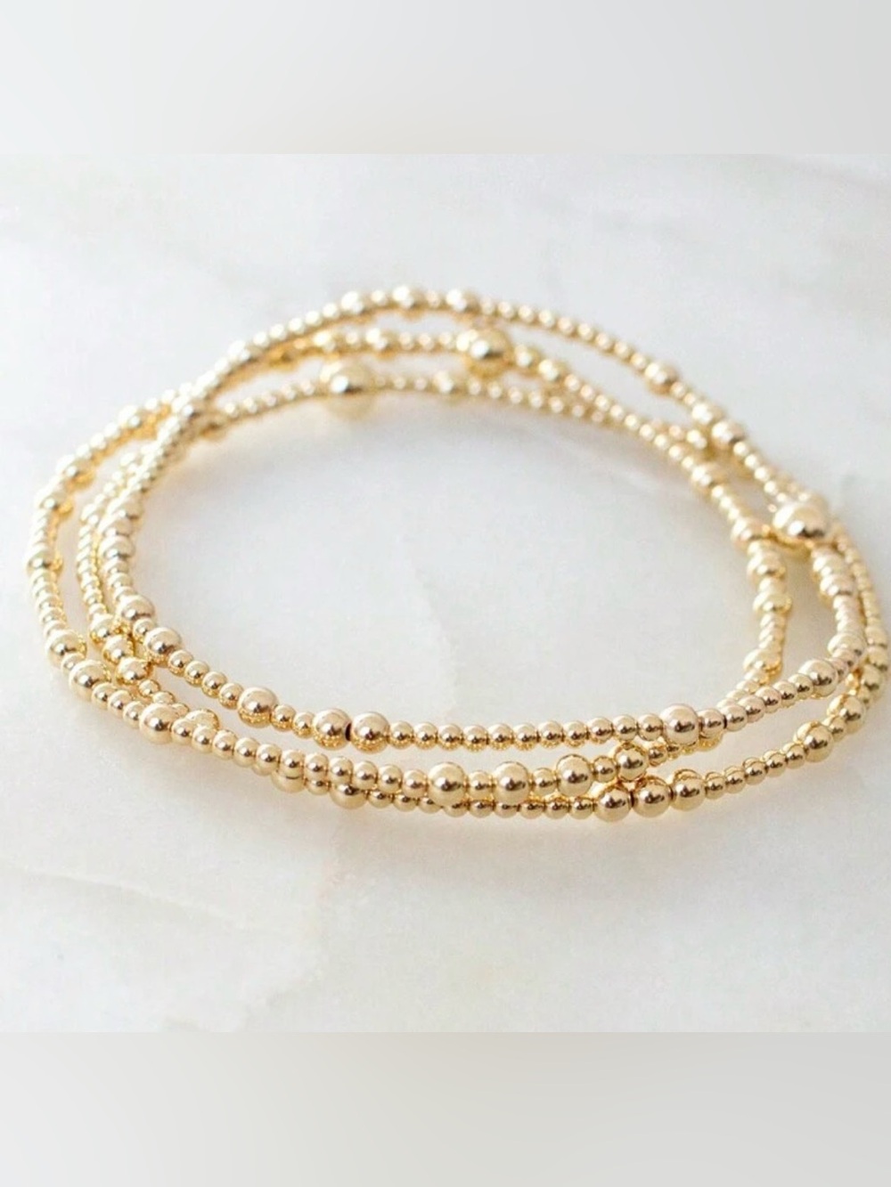 Elegant Dainty Gold Stacked Bracelet Set